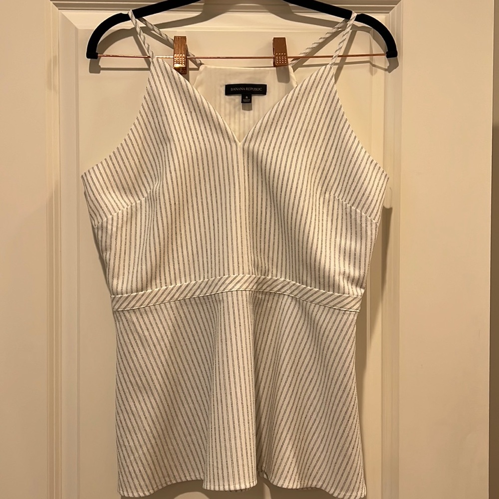 Banana Republic striped blouse with  spaghetti straps size 6